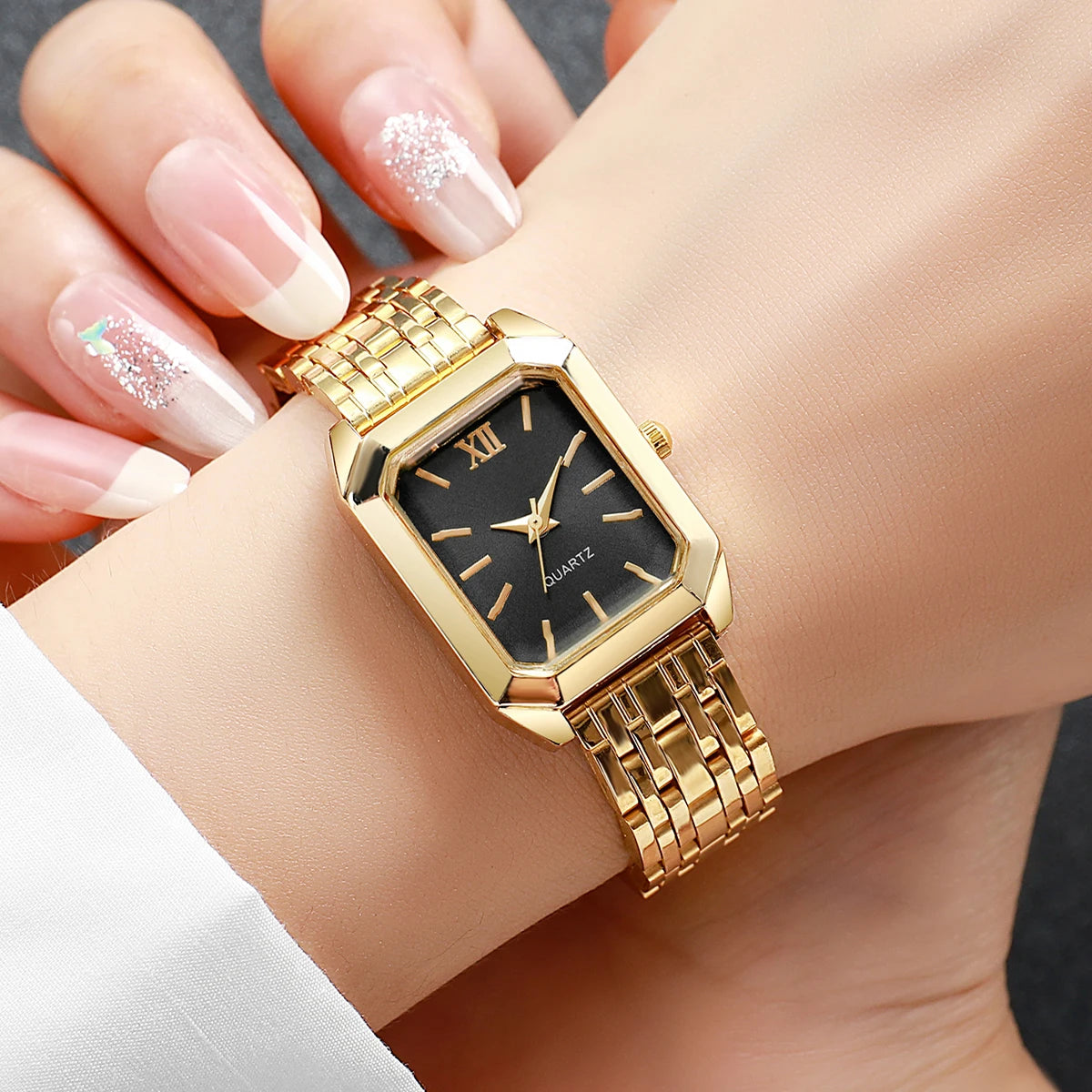 1/8PCS Fashion Rectangle Women Quartz Wristwatch Casual Ladies  Watches Girls Clock Reloj Mujer(Without Box)