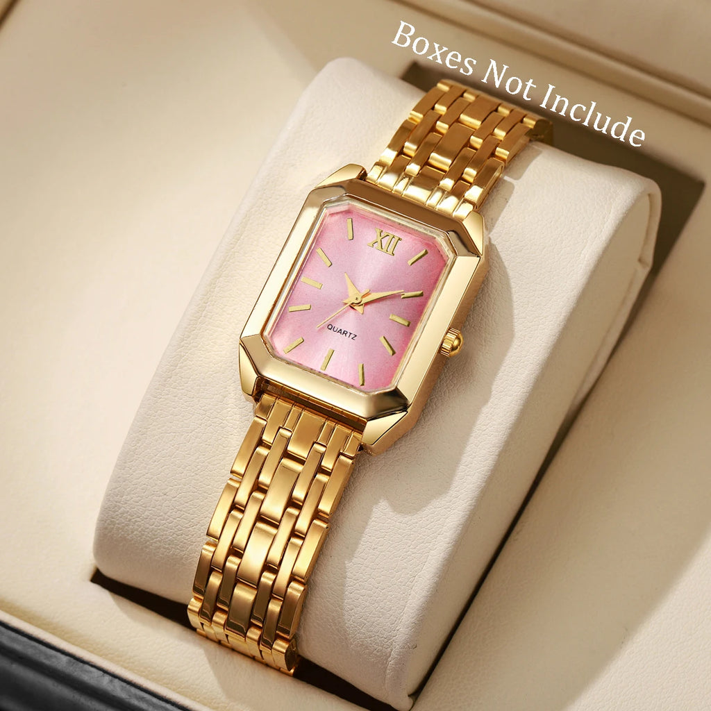 1/8PCS Fashion Rectangle Women Quartz Wristwatch Casual Ladies  Watches Girls Clock Reloj Mujer(Without Box)