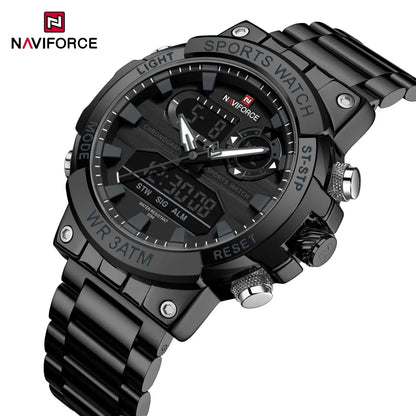 NAVIFORCE Men Military Watch Waterproof Wristwatch Dual Display Quartz Clock Sport Watch Male Big Watches Men Relogios Masculino