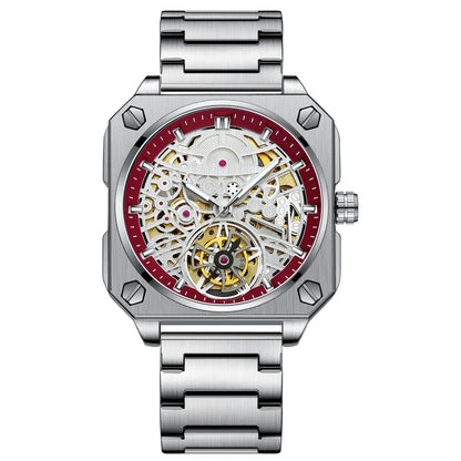 BINBOND mechanical wristwatches for men luxury luminous waterproof automatic accurate tourbillon men's watch skeleton reloj