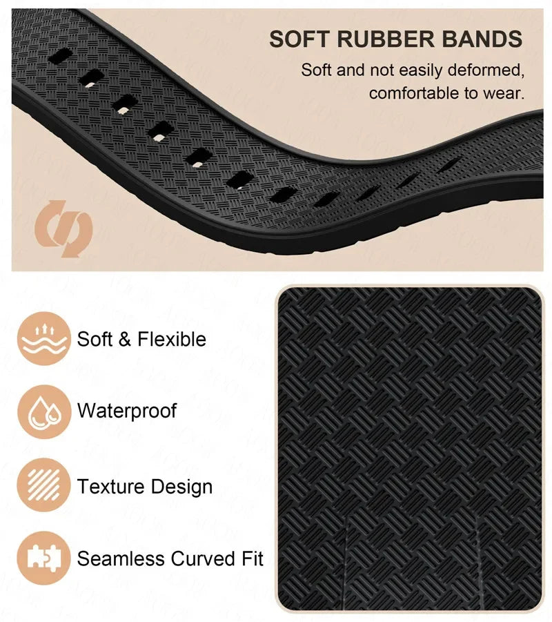 12mm Quick Release Rubber Strap for Tissot PRX Powermatic 40mm T137.407 T137.410 Men Convex Silicone Replace Watch Band Bracelet