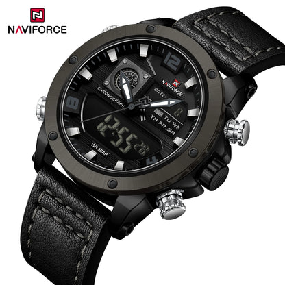 NAVIFORCE Digital Mens Military Watch Waterproof Watch Dual Display Quartz Sports Watch For Men Luminous High Quality Wristwatch
