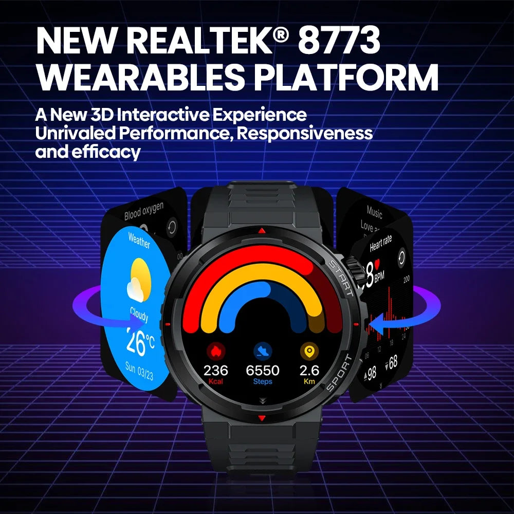 New Zeblaze Ares 3 Plus 1.43'' HD AMOLED Display Voice Calling Smartwatch New 3D Interactive Health&Fitness Tracking Smart Watch