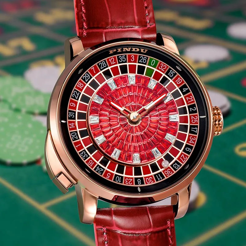 PINDU P6663 Fashionable and noble red Top Men Mechanical Watch Roulette