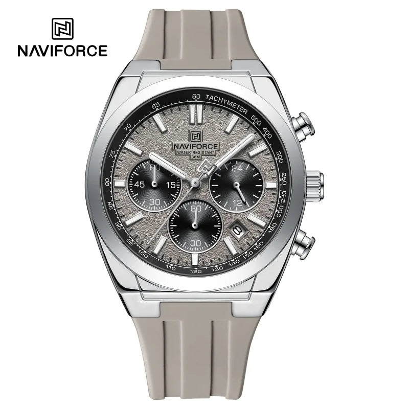 NAVIFORCE Men Watches Multifunctional Chronograph Silicone Strap Luminous Hands 3ATM Waterproof High Quality Original for Man