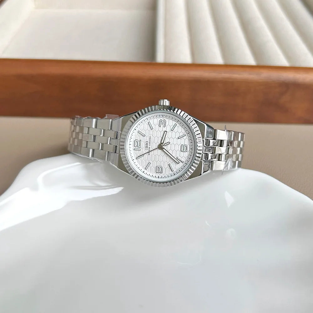 New Classic Women'S Watch With A Stylish Small Dial And Steel Band; High-Quality Ladies' Wristwatch And Timepiece Accessory.