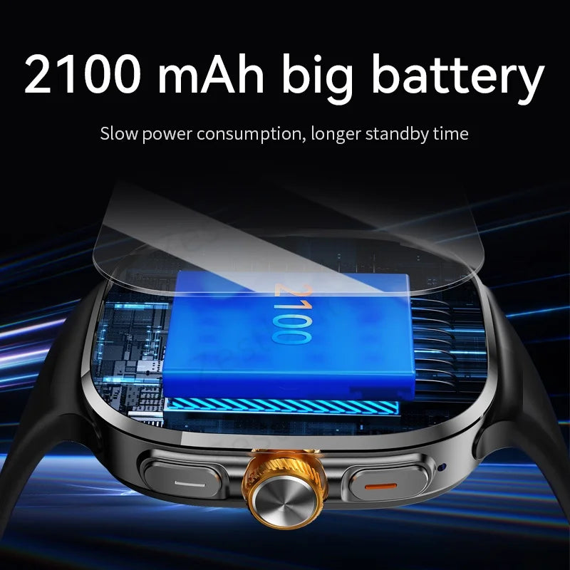 M99 Smartwatch 2.4inch Larger Amoled Screen 12 Panel Menu Smart Watch With 190° Rotating Camera 2100Mah Battery Android 10.0 OS