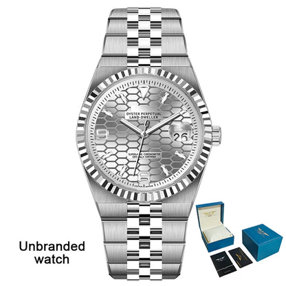 PINDU New Watch Automatic Mechanical Men Watches Business Casual Japan NH35A Sapphire 100M Water Resistant Luminous Man Watch