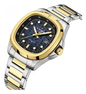 NAVIFORCE Fashion Men's Business Quartz Watch Stainless Steel Luminous Calendar Clock Male Square Dial Sports Wristwatch