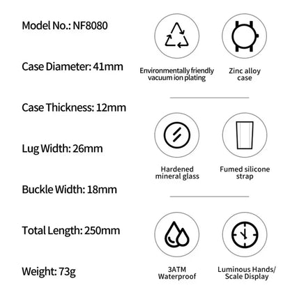 NAVIFORCE Men Watches Multifunctional Chronograph Silicone Strap Luminous Hands 3ATM Waterproof High Quality Original for Man