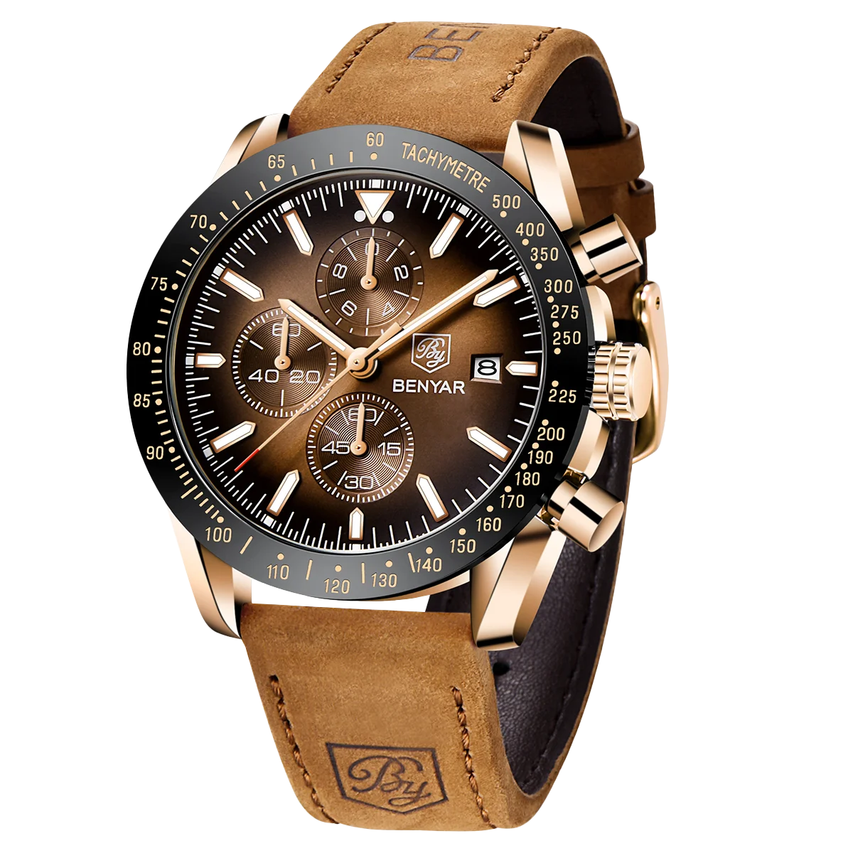 SAPPHERO Classic Quartz Men's Watch Chronicle Waterproof Men's Watch Leather Strap Business Casual Sports Clock