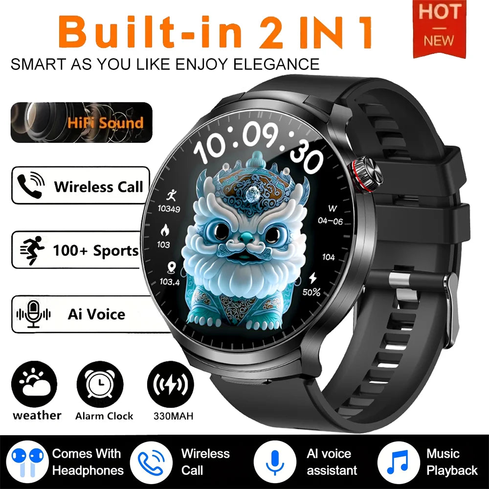 For Xiaomi New 2 in 1 Smart Watch With Earbuds Smartwatch TWS Bluetooth Earphone Heart Rate Blood Oxygen Monitor Sports Watch