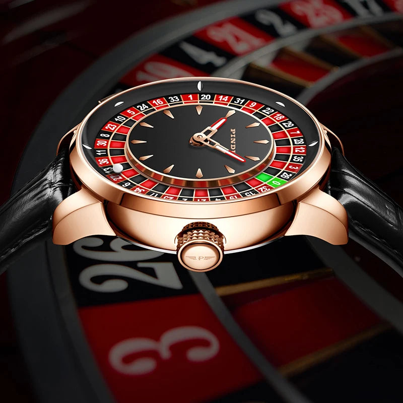 PINDU  NH35A Roulette Table Table Ceramic Sphere Sapphire Waterproof Mechanical Watches