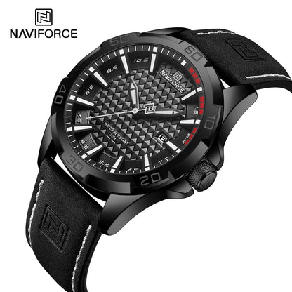 NAVIFORCE Brand Men Fashion Quartz Watches Male Leather Strap Sport Waterproof Wristwatches CalendarClock Relogio Masculino