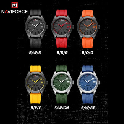NAVIFORCE Top Luxury Brand Quartz Watch Men Silicone Strap Military Watches 30ATM Waterproof Wristwatch Relogio Masculino 2022